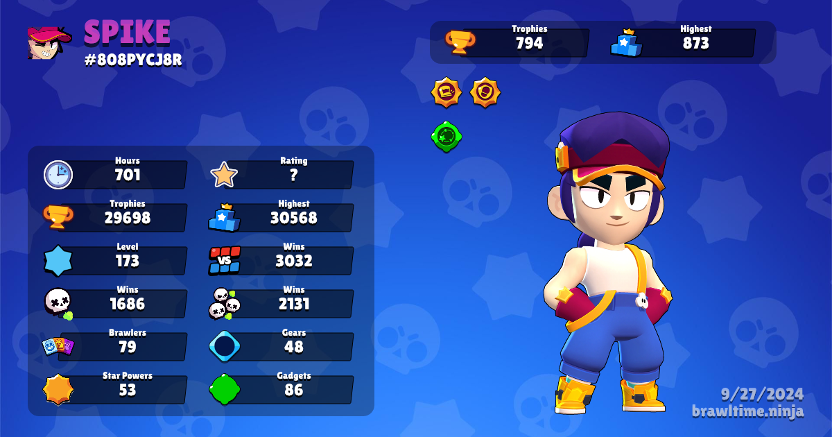 Perfil no Brawl Stars de SPIKE - Brawl Time Ninja